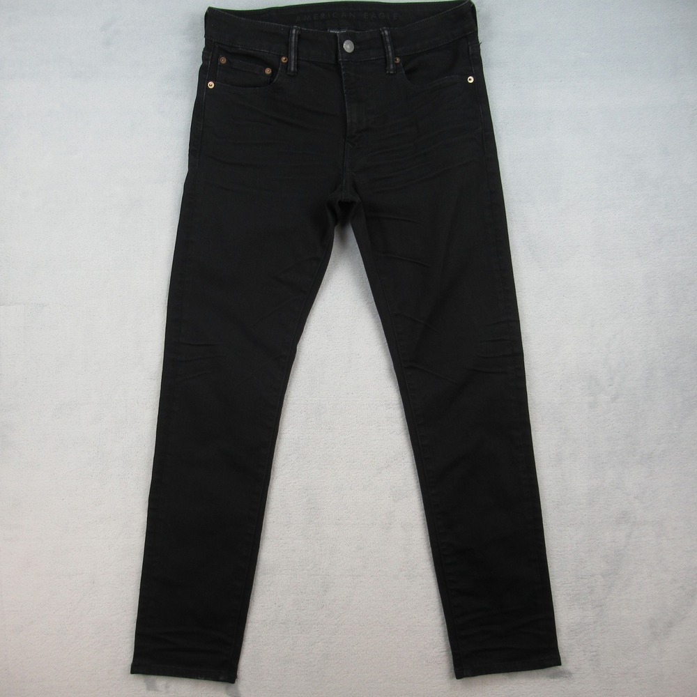 American Eagle Skinny Jeans Mens 33x32 Black Ne(x)t Level Flex Denim Pants